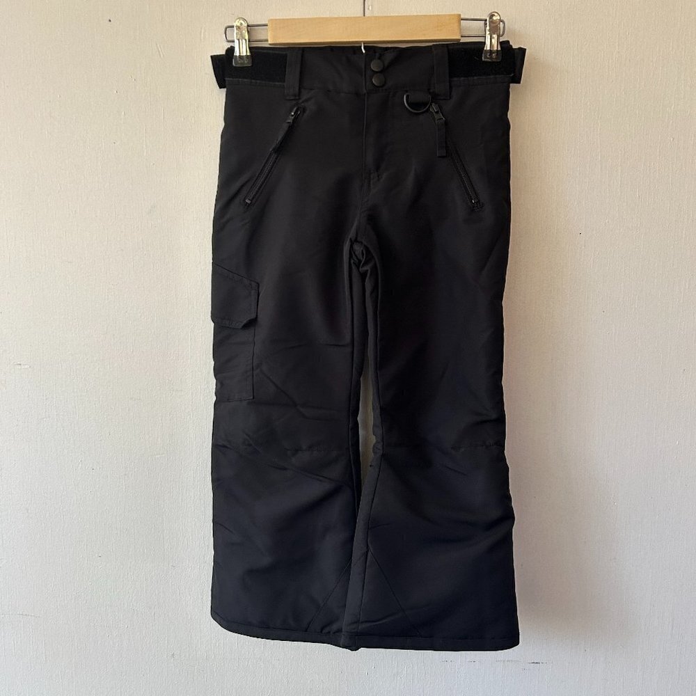 Roebuck & Co VTG Snow Pants‎ Kids Size 5-6 Black Adjustable Winter Ski Snowboard